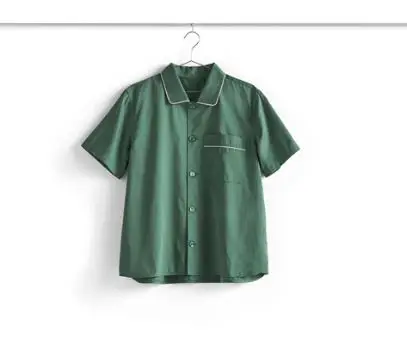 HAY - Outline Pyjama - S/S Shirt-S/M - Emerald Green