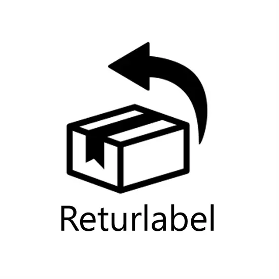 Returlabel til returvarer - Pakkeshop - label sendes til din mail, som skal printes