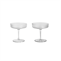 Ferm Living - Glas "Ripple Champagne Saucer" (sæt af 2)