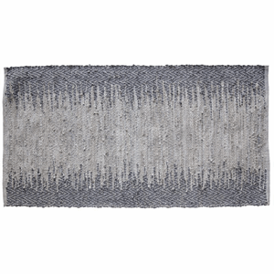 Image of Au Maison - Tæppe "Ellen" - Ivory/Steel Grey Leather - 60x90 cm