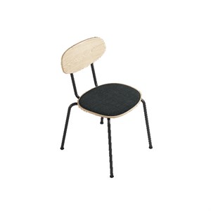 By Wirth - Scala Chair - Natur, Tekstil - Dark grey