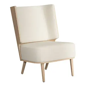 NovoForm - Lounge Chair - Serena - Sweet Vanilla/Hvid og Natur Eg