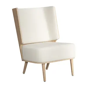 NovoForm - Lounge Chair - Serena - Nubbio White/Hvid og Natur Eg