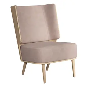 NovoForm - Lounge Chair - Serena - Dusty Rose/Rosa og Natur Eg