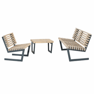 Image of PLUS - Siesta - Møbelsæt - Sofa, stol, lille bord - drivtømmerfarve