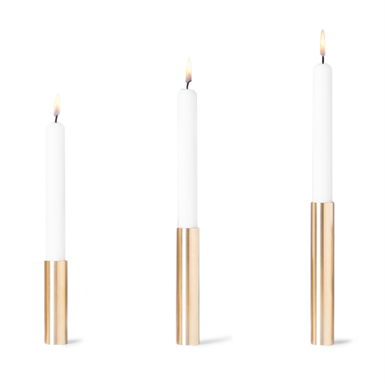 Hove Home - 3 Lysetager Slim Light i Messing - Højde 10 cm, 14 cm ,17 cm