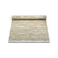 Rug Solid - Tæppe jute læder, smooth grey - 65x135 cm.