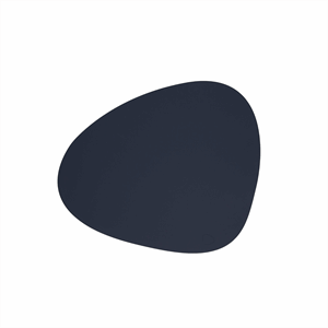 Image of LindDNA - Dækkeserviet - Table Mat Curve - Softbuck Navy Blue - 37x44 cm