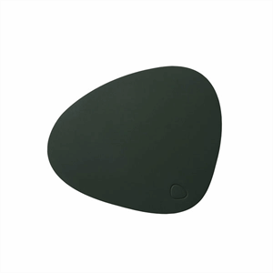 Image of LindDNA - Dækkeserviet - Table Mat Curve - Softbuck Dark Green - 24x28 cm