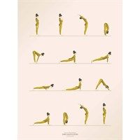 VISSEVASSE - Sun Salutation plakat - 30x40 cm. 
