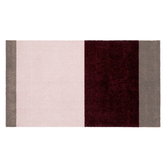 Tica Copenhagen - Smudsmåtte - Stripes Horizon - Bordeaux/Rose/Sand - 67x120 cm