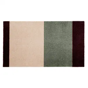 Tica Copenhagen - Smudsmåtte - Stripes Horizon - Grøn/Ivory/Bordeaux- 40x60 cm