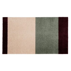 Tica Copenhagen - Smudsmåtte - Stripes Horizon - Grøn/Ivory/Bordeaux - 67x120 cm