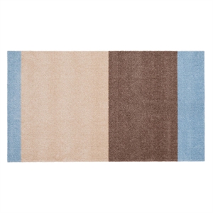 Tica Copenhagen - Smudsmåtte - Stripes Horizon - Lyseblå/Ivory/Sand - 67x120 cm