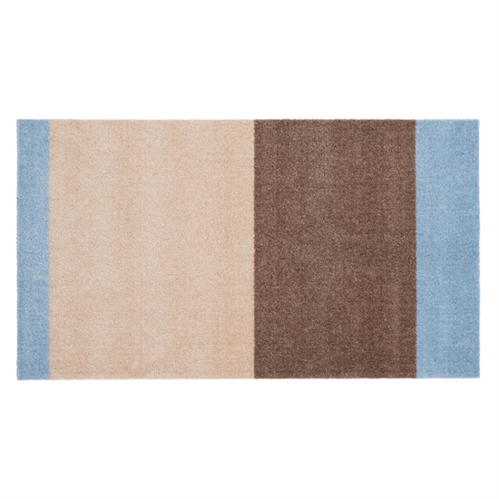 Tica Copenhagen - Smudsmåtte - Stripes Horizon - Lyseblå/Ivory/Sand - 67x120 cm