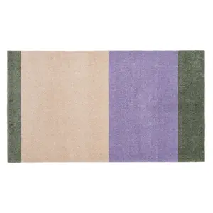 Tica Copenhagen - Smudsmåtte - Stripes Horizon - Lilla/Ivory/Grøn - 40x60 cm