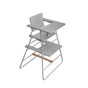 Image of BudtzBendiz højstol - TOWERchair højstol m. bakke i grå/lysebrun læder