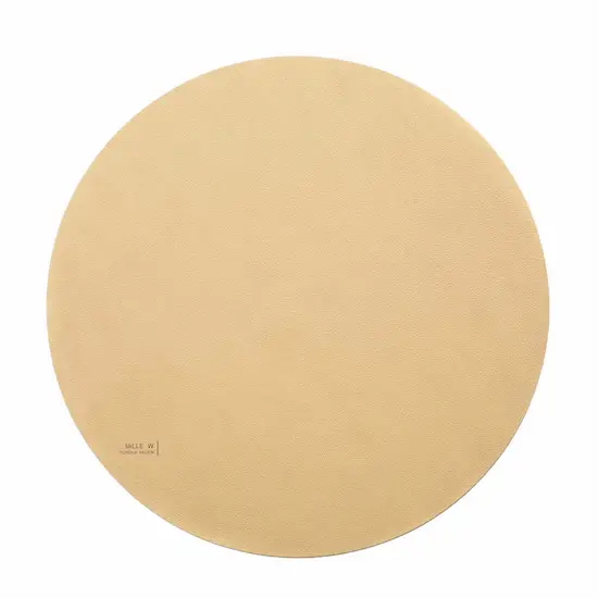 MiLLE W NORDISK DESIGN - Rund Dækkeserviet - Beige læder - Ø40 cm