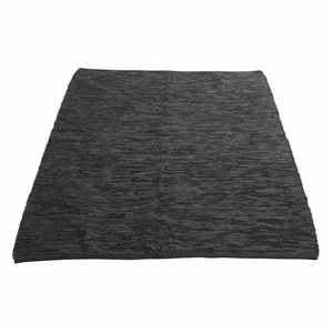 Image of Muubs - Tæppe - Ash - Sort/Læder (140 x 200 cm)