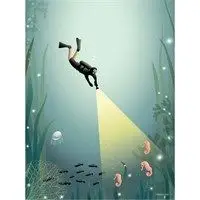 VISSEVASSE - Plakat - The Diver - 30x40 cm