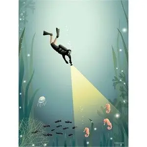 VISSEVASSE - Plakat - The Diver - 30x40 cm