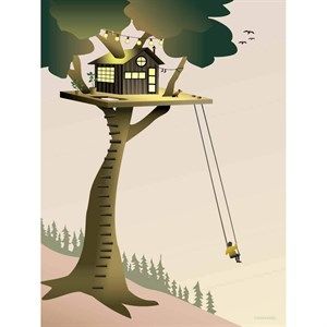 Image of VISSEVASSE - Plakat - Tree House - 30x40 cm