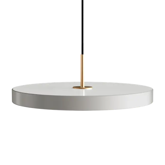 Umage - Loftlampe pendel - Asteria pendel m/ messingtop - Nuance mist/Hvid - Medium Ø43 cm