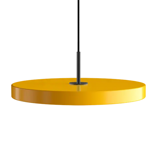Umage - Pendel m/ sort top - Asteria - Saffron yellow - Medium Ø43 cm