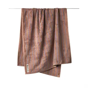 Bongusta - Naram - Badehåndklæde - Camel og ultramarine - 70x140 cm