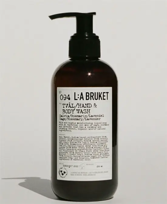 L:A Bruket - Flydende Hånd- og kropssæbe - Salvie/Rosmarin/Lavendel - 240 ml 