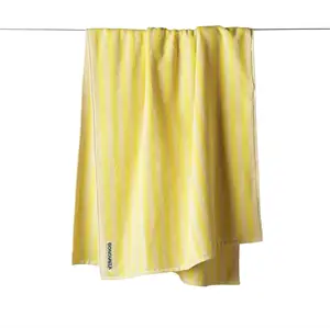 Bongusta - Naram - Badehåndklæde - Pristine og neon yellow - 70x140 cm