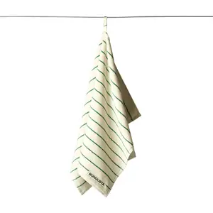Bongusta - Naram - Gæstehåndklæde - Pure white og grass - 50x80 cm