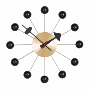 Image of Vitra - Ur Ball Clock - Sort m. messing