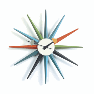 Image of Vitra - Ur Sunburst Clock - Mutifarvet