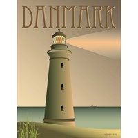 Vissevasse danmark plakat med fyrtårn