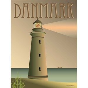 Image of VISSEVASSE - Danmark plakat - fyret 30 x 40