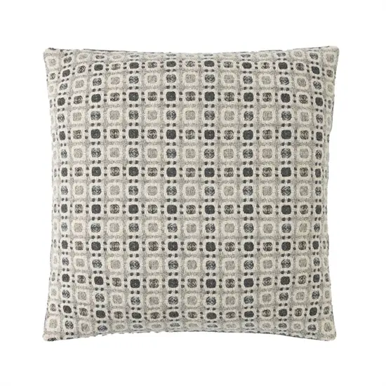 Burel Factory - Vintage Pudebetræk - Lys grå mønstret - 45x45 cm