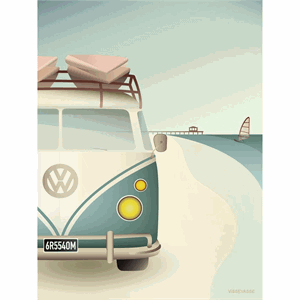 Image of ViSSEVASSE - Plakat - VW CAMPER - (15x21)