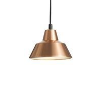 Værkstedslampe i Ø 18 cm - kobber/hvid