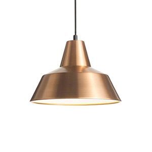Image of Værkstedslampe i Ø 35 cm - Kobber/hvid