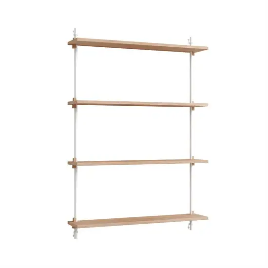 MOEBE - Wall Shelving 115 1, Oak/White