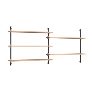 MOEBE - Wall Shelving 65 2, Oak/black