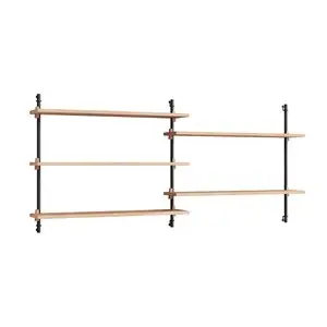 MOEBE - Wall Shelving 65 2, Oak/black