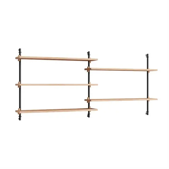 MOEBE - Wall Shelving 65 2, Oak/black