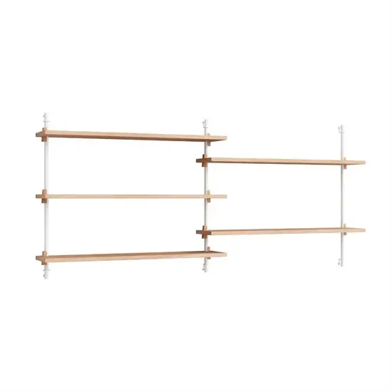 MOEBE - Wall Shelving 65 2, Oak/white