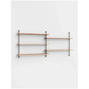 MOEBE - Wall Shelving 65 2, Oak/grey