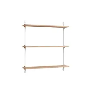 MOEBE - Wall Shelving 85 1, Oak/White