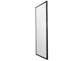 Rektangulært vægspejl med sort ramme, 90x200 cm, i lodret position for helkropsreflektion.