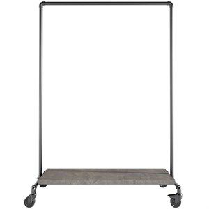 Image of Ziito Design - WOOD LOW SHELF - Tøjstativ - Sort Aska - 150x100 cm - Med Hjul