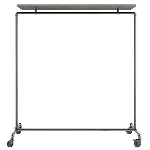 Image of Ziito Design - WOOD TOP SHELF - Tøjstativ - Sort Aska - 157x150 cm - Med Hjul